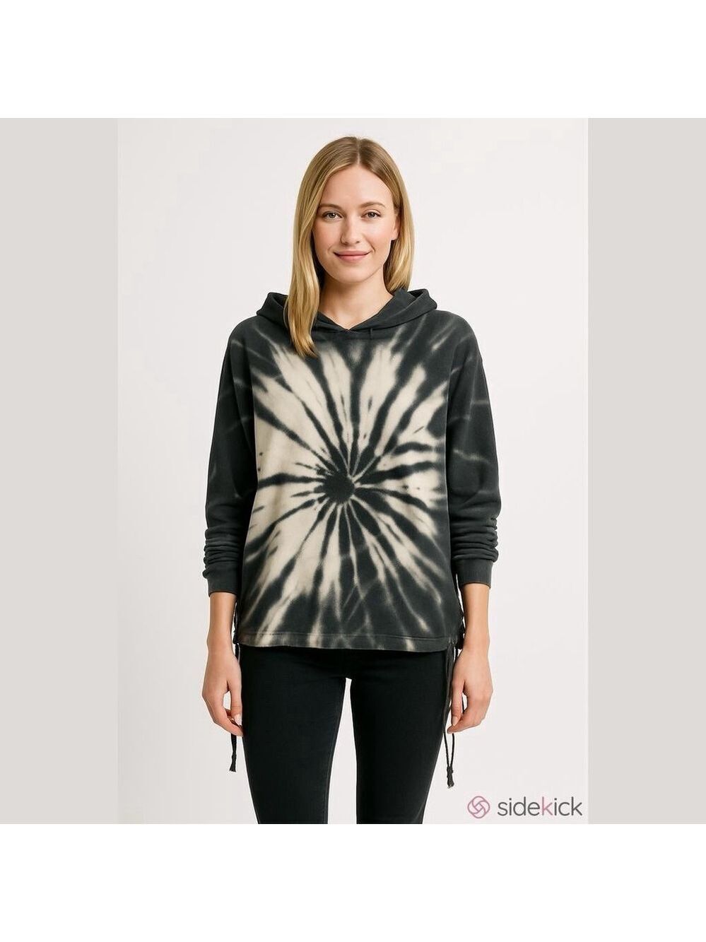 Young Fabulous & Broke Tie-Dye Hooded Sweatshirt Medium Cinched Waist & Cuffs